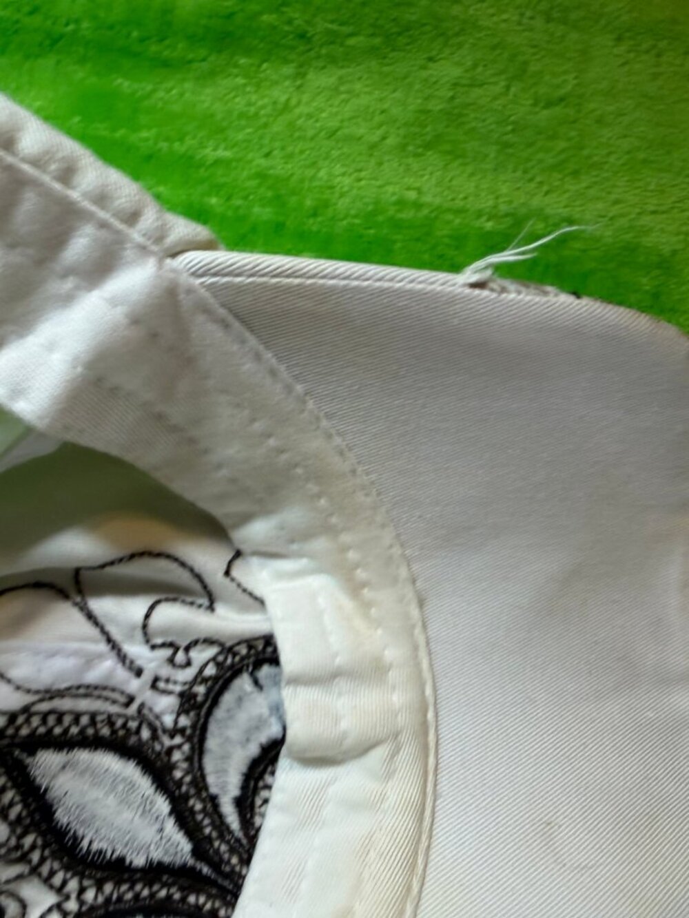 Embellished Fleur-de-Lis White Cap with Rhinestones - Picture 7 of 8